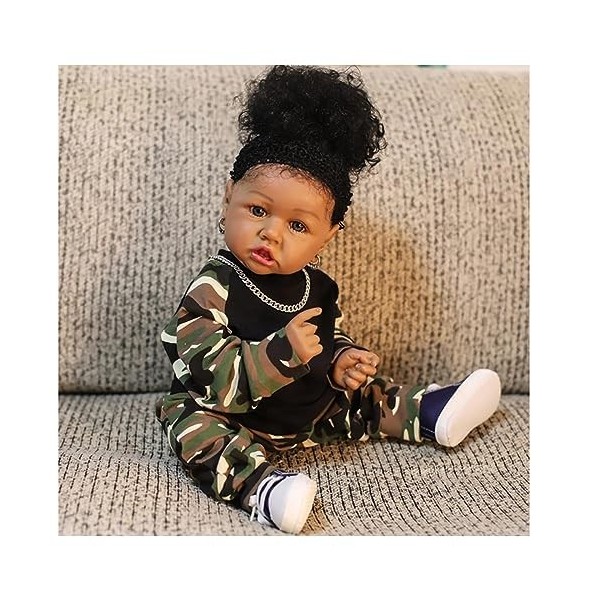 Poupée Reborn Reborn en silicone pour fille entière – Poupée endormie réaliste avec vêtements et accessoires jouet – Cadeau p