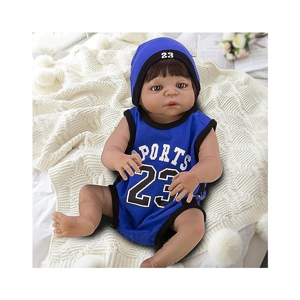 Poupée réaliste pour bébé garçon, poupée Reborn de 55,9 cm pour bébé fille réaliste en vinyle souple en silicone, poupée réal