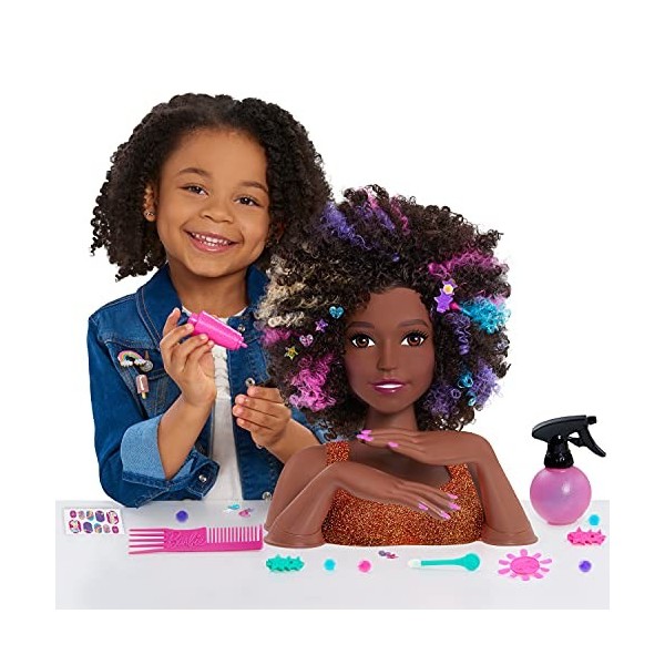 Barbie JP JPL63345 Sparkle Deluxe Styling Head-Afro Hair