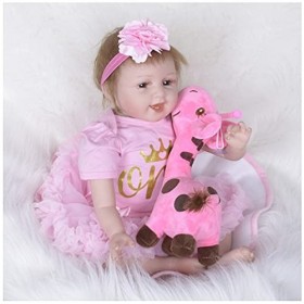 Poupées Reborn pour fille - 55,9 cm - Réaliste - En silicone - Pour nouveau-né - Aspect réel - Coffret cadeau pour enfants