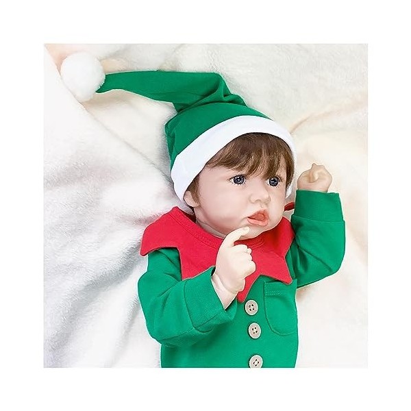 Poupée bébé garçon, 55 cm réaliste en silicone souple réaliste, faite à la main, poupée nouveau-né, tétine aimantée, cadeaux 