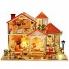 YIHANGG Bricolage Maison Miniature en Bois Poupée Anniversaire Cadeau De Noël Assemblage Chalet Puzzle Jouets pour Enfants av