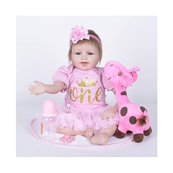 Baby Reborn Doll – Poupée réaliste en silicone de 55,9 cm, pour petite fille, le meilleur anniversaire