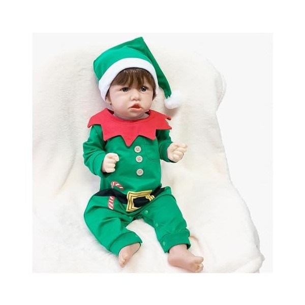 Poupée en silicone de 55 cm, réaliste en vinyle de silicone souple, avec accessoires de jouet, poupées Reborn comme un bébé r