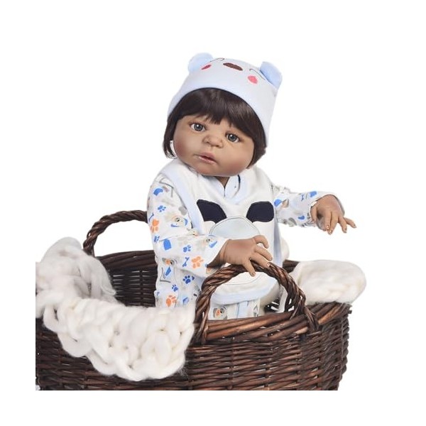 Poupée en silicone de 55 cm, réaliste en vinyle de silicone souple, avec accessoires de jouet, poupées Reborn comme un bébé r