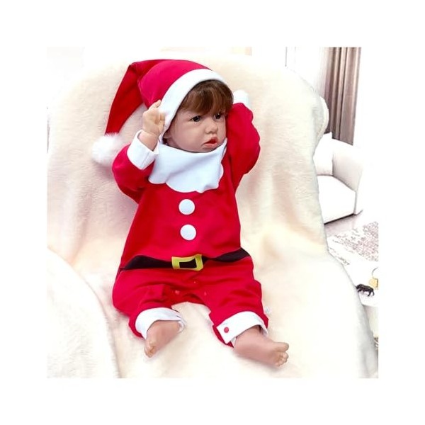 Poupée en silicone de 55 cm, réaliste en vinyle de silicone souple, avec accessoires de jouet, poupées Reborn comme un bébé r