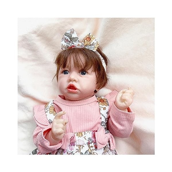 Poupée bébé en silicone, 55,9 cm en vinyle de silicone souple, poupée Reborn réaliste, avec yeux fermés, poupée Reborn jouet 
