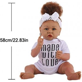 Poupée Reborn Réaliste en Silicone pour Fille, 58Cm, 23 Pouces, Lavable, Cadeaux pour Enfants De 3 Ans Et Plus