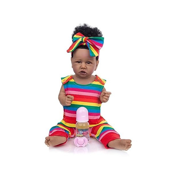 Poupée Reborn Baby Doll, 55 cm - Poupée Reborn réaliste en silicone et vinyle lesté - Aspect du corps - Avec cheveux dessinés