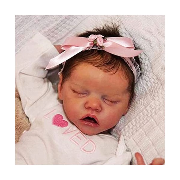 Reborn Baby Dolls 18 Pouces Fille Endormie Réaliste Bébé Nouveau-Né Poupées Qui Ressemblent À De Vraies Poupées De Corps Lest