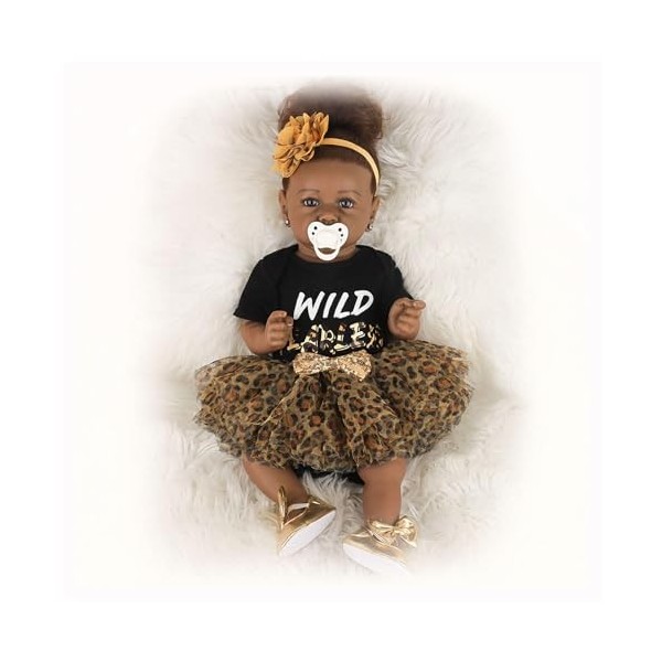 Poupée Reborn réaliste de 55 cm en vinyle souple et silicone, aspect réaliste, poupée bébé en vinyle souple, cadeau danniver