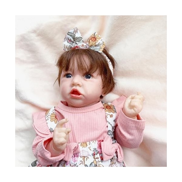 BesBet Poupee Newborn, 18 Pouces 46 Cm Regardez RéEl BéBé Reborn Fille en Silicone, Meilleurs Costumes danniversaire pour Le