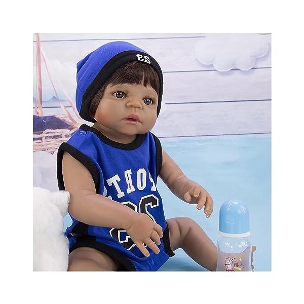 Poupée en silicone pour bébé - 55,9 cm - En vinyle de silicone souple - Réaliste - Pour filles et garçons - Cadeau dannivers