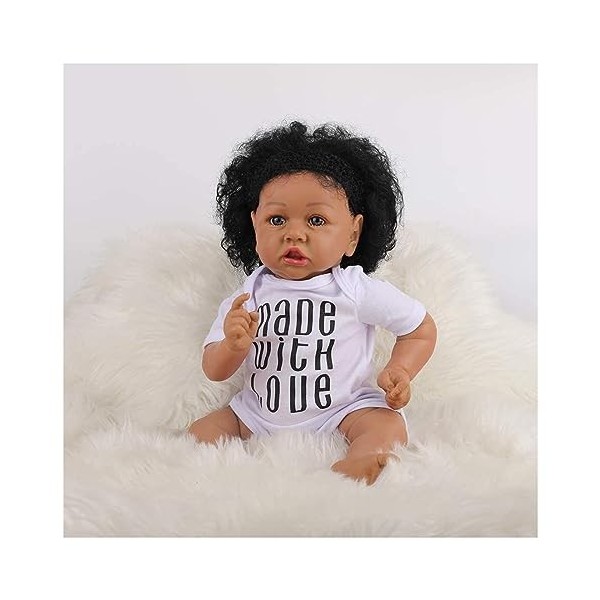 Poupée Reborn pour bébé garçon - 55,9 cm - En vinyle souple - Aspect réaliste - Doux au toucher avec cheveux peints à la main