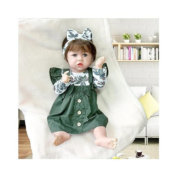 Poupée Reborn pour bébé garçon - 55,9 cm - En vinyle souple - Aspect réaliste - Doux au toucher avec cheveux peints à la main