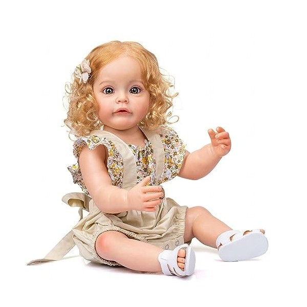 Poupée Reborn réaliste de 55 cm avec kit dalimentation, comme un vrai bébé, Q-Girl