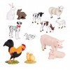 Terra by Battat AN6044BZ – Set de 6 Paires de Figurines de Collection Animaux de la Ferme - Vaches Moutons Lapins Coq Poussin