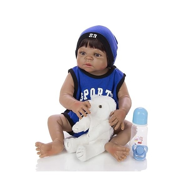 Poupée Reborn en silicone pour bébé garçon, poupée Reborn en vinyle souple avec cheveux faits à la main, 55 cm, T-Girl