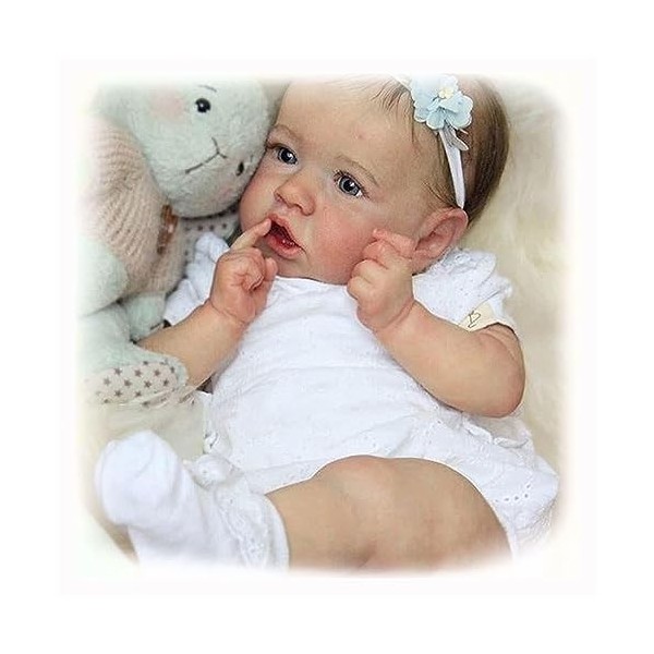 Poupée Reborn en silicone pour bébé garçon, poupée Reborn en vinyle souple avec cheveux faits à la main, 55 cm, T-Girl