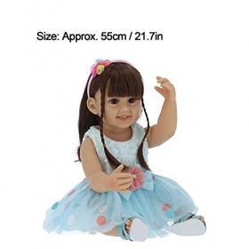 Poupées De Bébé Réalistes De 55 Cm, Jupe Bleue, Poupées Réalistes pour Filles, Poupée pour Tout-Petits, Jouets pour Enfants, 