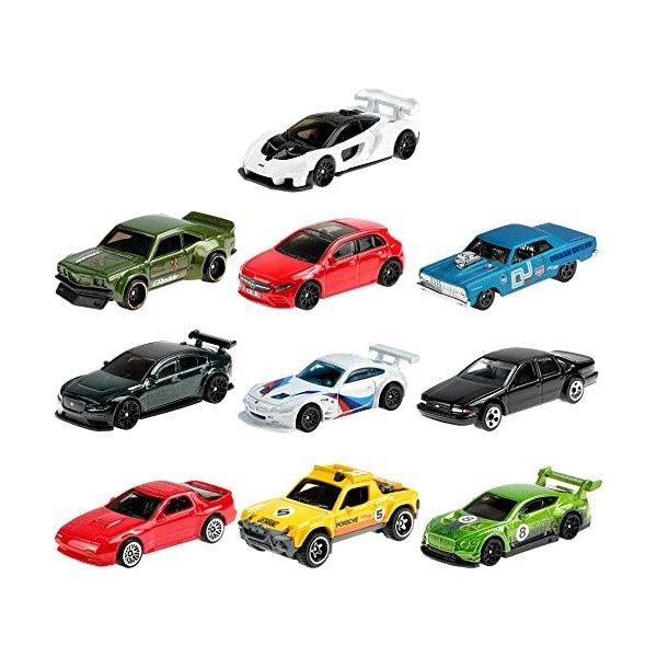 Hot Wheels Mini-Collection Nightburnerz Coffret 10 Véhicules, Jouet Pour enfant de Petites Voitures Miniatures, Gtd80 Exclusi