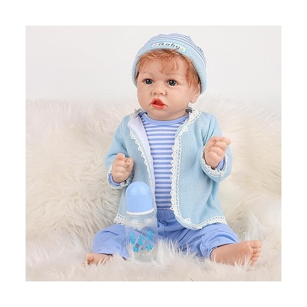 Poupée bébé réaliste de 55,9 cm avec corps doux et réaliste - Poupée nouveau-né fille endormie, avec accessoires de jouets, p