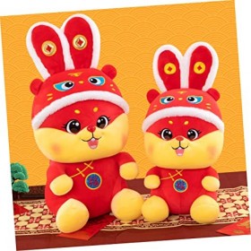ibasenice 4 Pièces Poupée De Lapin en Peluche Année du Lapin 2023 Décorations Mini Jouets en Peluche Animaux Année du Lapin P