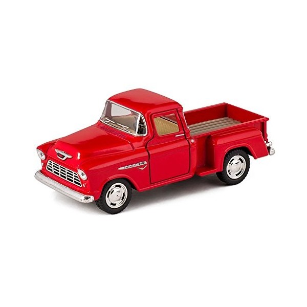 Red 1955 Chevy Stepside Pick-Up Die Cast Collectible Toy Truck by Kinsmart