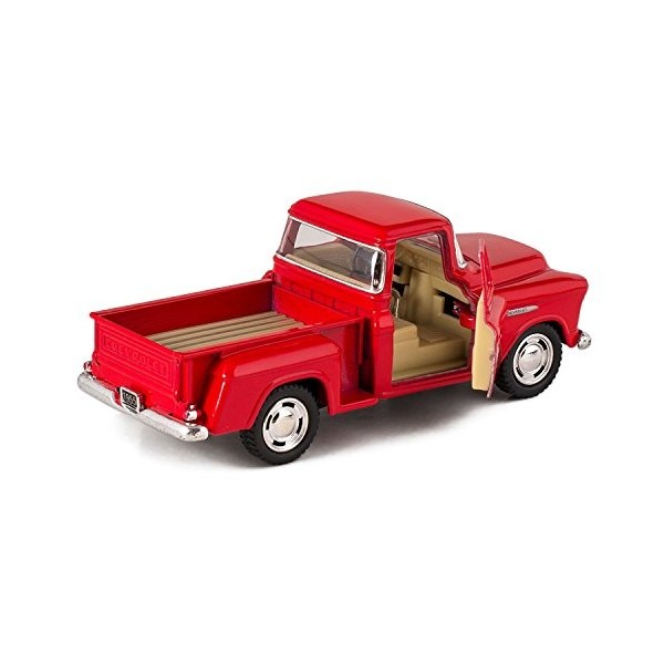 Red 1955 Chevy Stepside Pick-Up Die Cast Collectible Toy Truck by Kinsmart