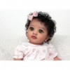 Pinky Reborn 23Pouces 57cm Peau Noire Afro Américaine Poupée Reborn Réaliste Bebe Fille Jouets