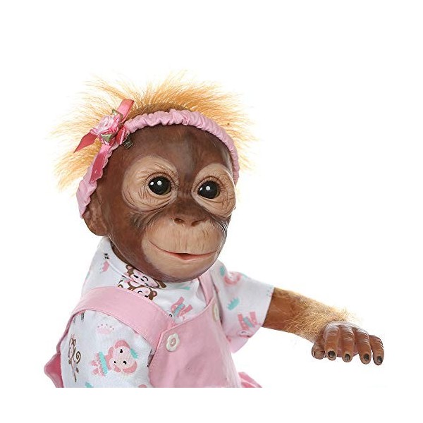 Pinky Reborn Bébé Poupées Monkey 21 Pouces 52cm Silicone Souple Vinyle Réaliste à la Main Vraie Poupées Enfant Nouveau-né Béb