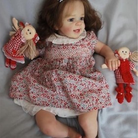 Poupée de bébé simulée avec corps en coton doux, poupées faites à la main, poupées nées de 23 pouces, expression faciale vive
