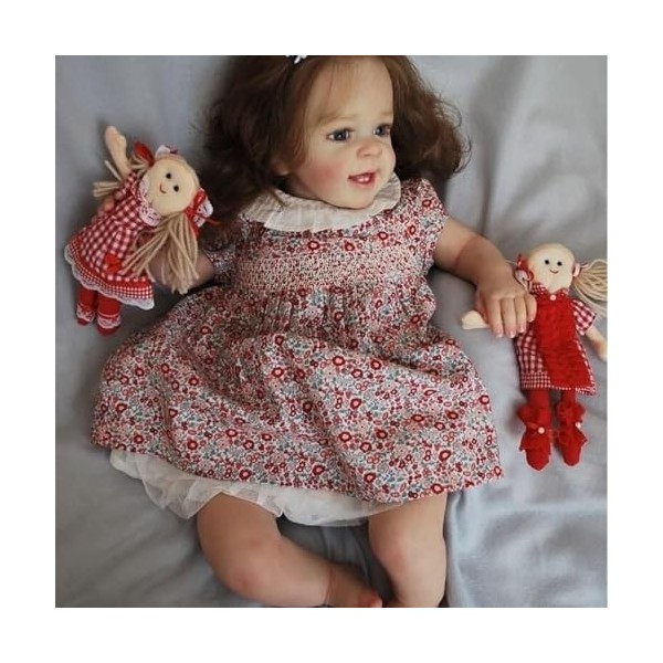 Poupée de bébé simulée avec corps en coton doux, poupées faites à la main, poupées nées de 23 pouces, expression faciale vive