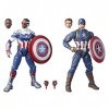 Marvel Legends Series Captain America, Pack de 2 figurines Steve Rogers et Sam Wilson de 15 cm, MCU, 7 accessoires, Multicolo