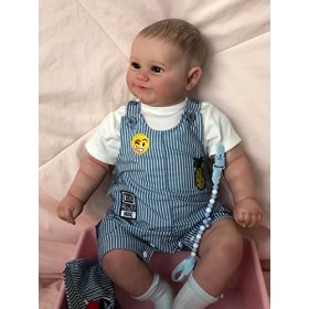 Enorme Reborn Poupée Garçon Ressorts de lenfant de Simulation du Silicone Vinyle 24 pouces 60 cm Magnétique Bouche Bella réa