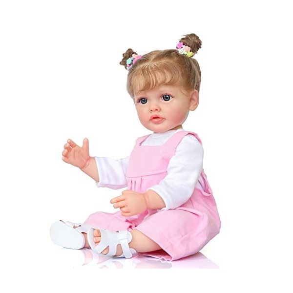 MAIDEDOLL Poupée Reborn réaliste en silicone pour fille 55,9 cm