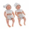 ZQXCU 2 pcs Bebe Reborn Silicone Souple Mini 15cm Poupee Bebe Réaliste Souple en Silicone Yeux Fermer Cadeaux de Noël Reborn 