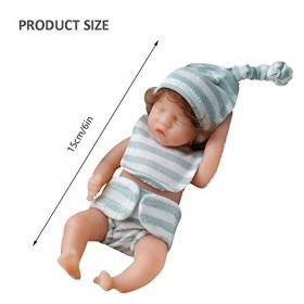 ZQXCU 2 pcs Bebe Reborn Silicone Souple Mini 15cm Poupee Bebe Réaliste Souple en Silicone Yeux Fermer Cadeaux de Noël Reborn 