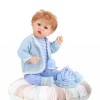 NURII Reborn Baby Doll, 22Pouces 55Cm Fait Main Nouveau-Né Souple en Silicone, avec Accessoires Jouets Coffret Cadeau pour En