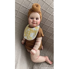 Pinky Reborn Poupées Reborn Bébé 24 Pouces 60 cm Nouveau-Né Fille Bébé Réaliste Real Soft Touch Maddie avec Dessin À La Main 