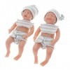 ZQXCU 2 PCS Poupée Reborn Garçon Minuscule 15CM Bébé Reborn Fille Vrai Nouveau-né Poupee Bebe Poupee Bebe Cadeau de Noël Joue