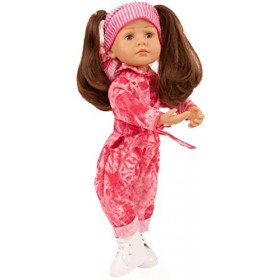 Götz Little Kidz Grete - 2311030 - Poupée - Poupée multi-articulée - 36 cm - Cheveux bruns et yeux gris pierre - Set de 6 piè