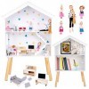 Kinderplay Grande Maison de poupée en Bois – Maison de poupée, Convient aux poupées Barbie, Comprend 22 Accessoires Plus 5 po