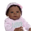 22 Pouces 55 Cm Peau Noire Bébé Poupée, Corps Complet en Silicone Souple Vinyle Reborn Bébé Poupée pour Enfants Cadeau Jeans