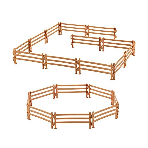 40 Pcs Accessoires de Clôture de Corral de Chevaux Set de Jouet de Clôture de Ferme en Plastique Clôture Grange danimaux de 