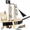 small foot Pirate pour poupées Souples en Bois, Grand Bateau de Jeu avec de Accessoires et Fonctions, 12411 Toys, Multicolore