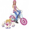 Barbie - CLD94 - Poupée Mannequin - Barbie A Vélo Avec Ses Chiens