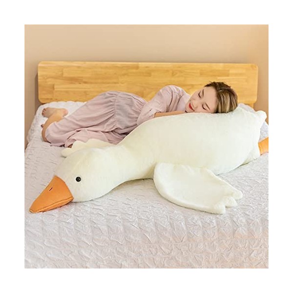 Tiowo Géant Blanc Oie Animal en Peluche Énorme Canard Peluches Câlin en Peluche Jouets Grand Cygne Poupée Enfants en Peluche 