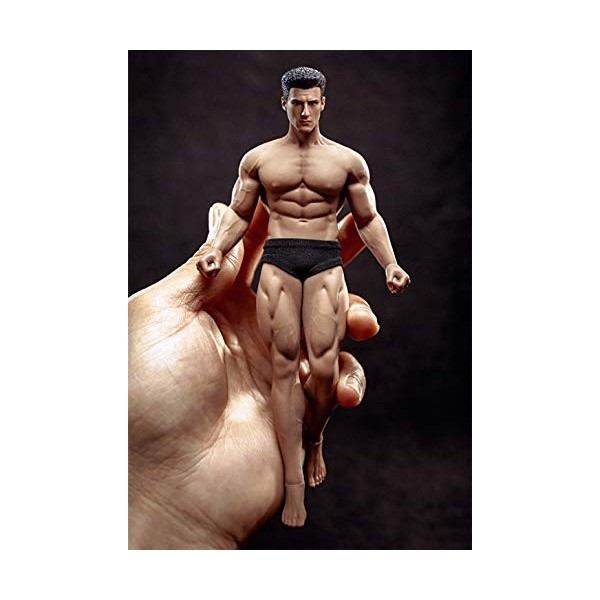 WQJJ TBLeague 1/12 Ensemble de Figurines daction sans Couture pour Hommes, Corps en Silicone + tête + sous-vêtements poupées