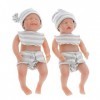 ZQXCU 2 PCS Poupée Reborn Fille Jumeaux Minuscule 15CM Bébé Reborn Réaliste Fille Mignonne Fait à La Main Reborn Baby Doll No